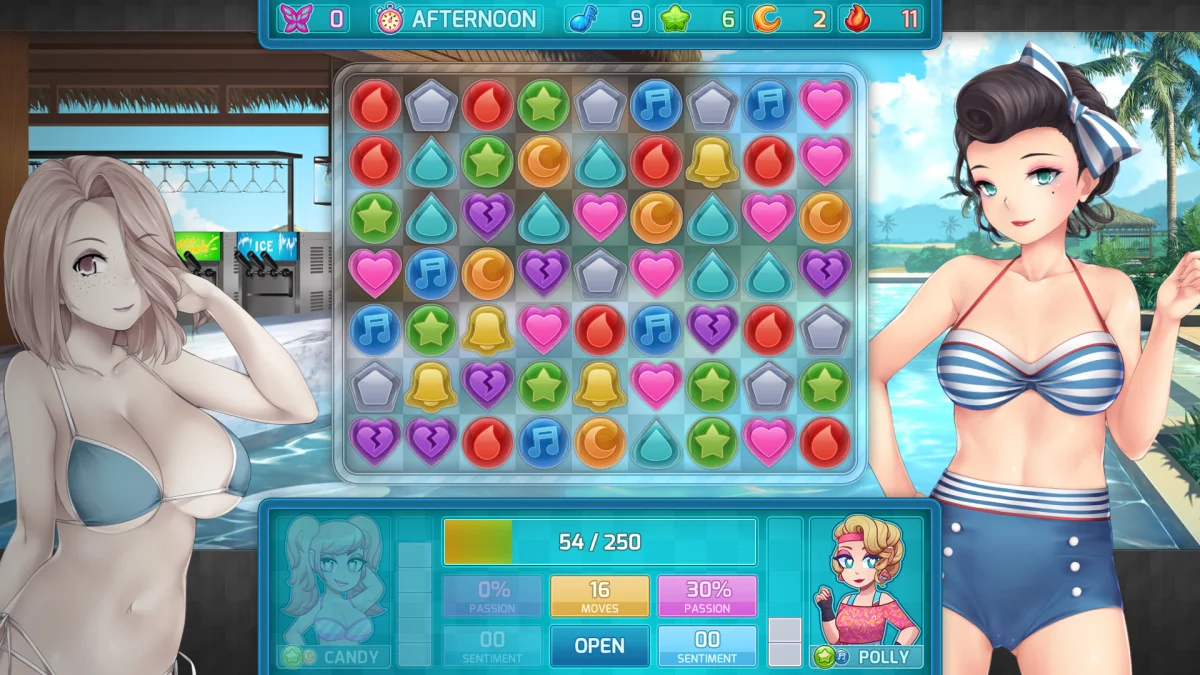 HuniePop 2: Double Date non-explicit gameplay screenshot