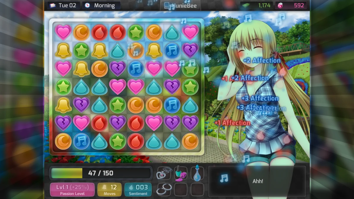 HuniePop non-explicit gameplay screenshot