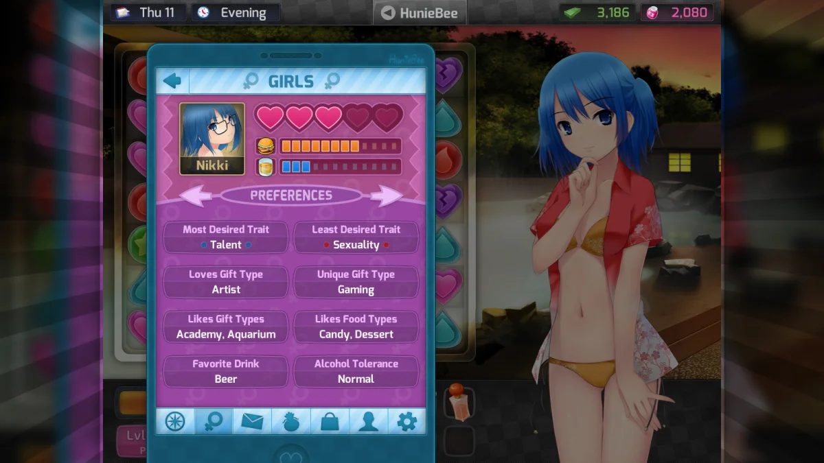 HuniePop non-explicit gameplay screenshot